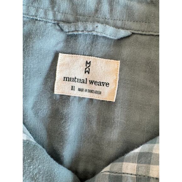 Mutual Weave Blue Mens Inside Checker Cotton Blend Long Sleeve - XL - Picture 5 of 5